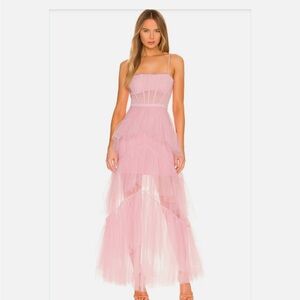 BCBGMaxAzria Pink Strapless Maxi Gown